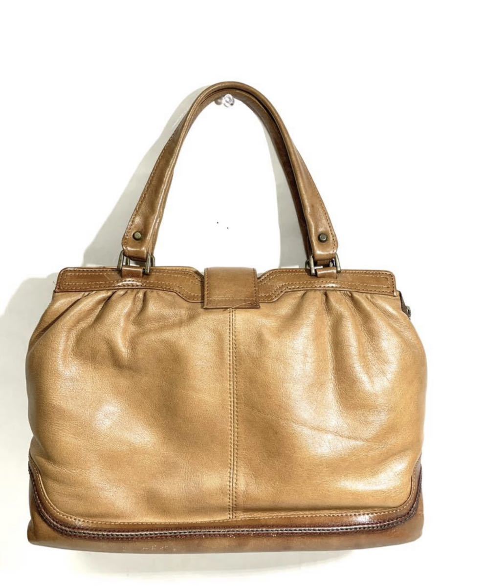 NESELA 手染め本革カジュアルデザインハンドバッグ ブラウン レザー トートバッグ ファッション 鞄 バッグ_画像2