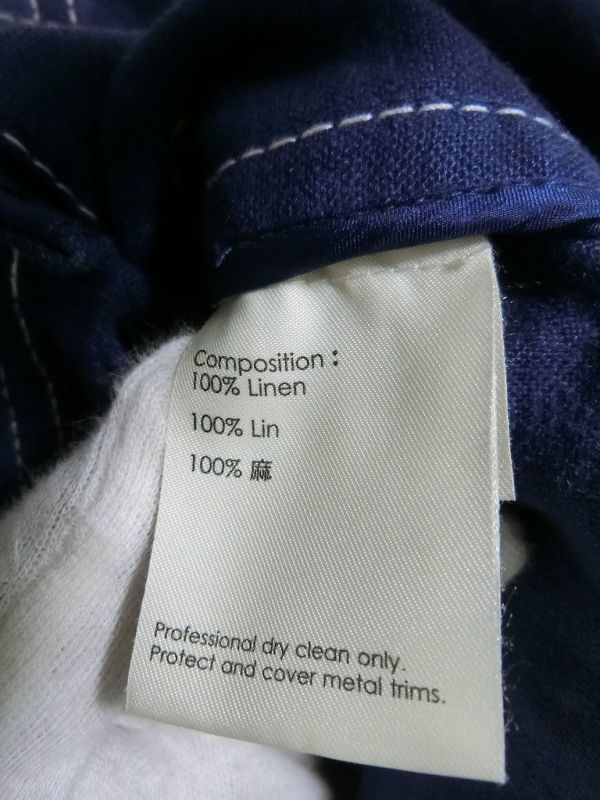 3.1 phillip limlinen jacket cut and sewn short sleeves 0 indigo #R108-6221BWL Philip rim 