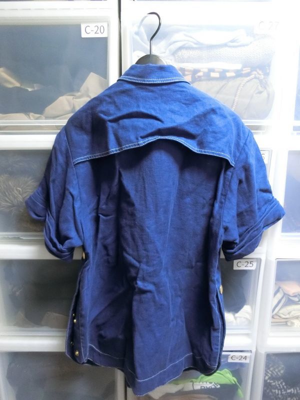 3.1 phillip limlinen jacket cut and sewn short sleeves 0 indigo #R108-6221BWL Philip rim 