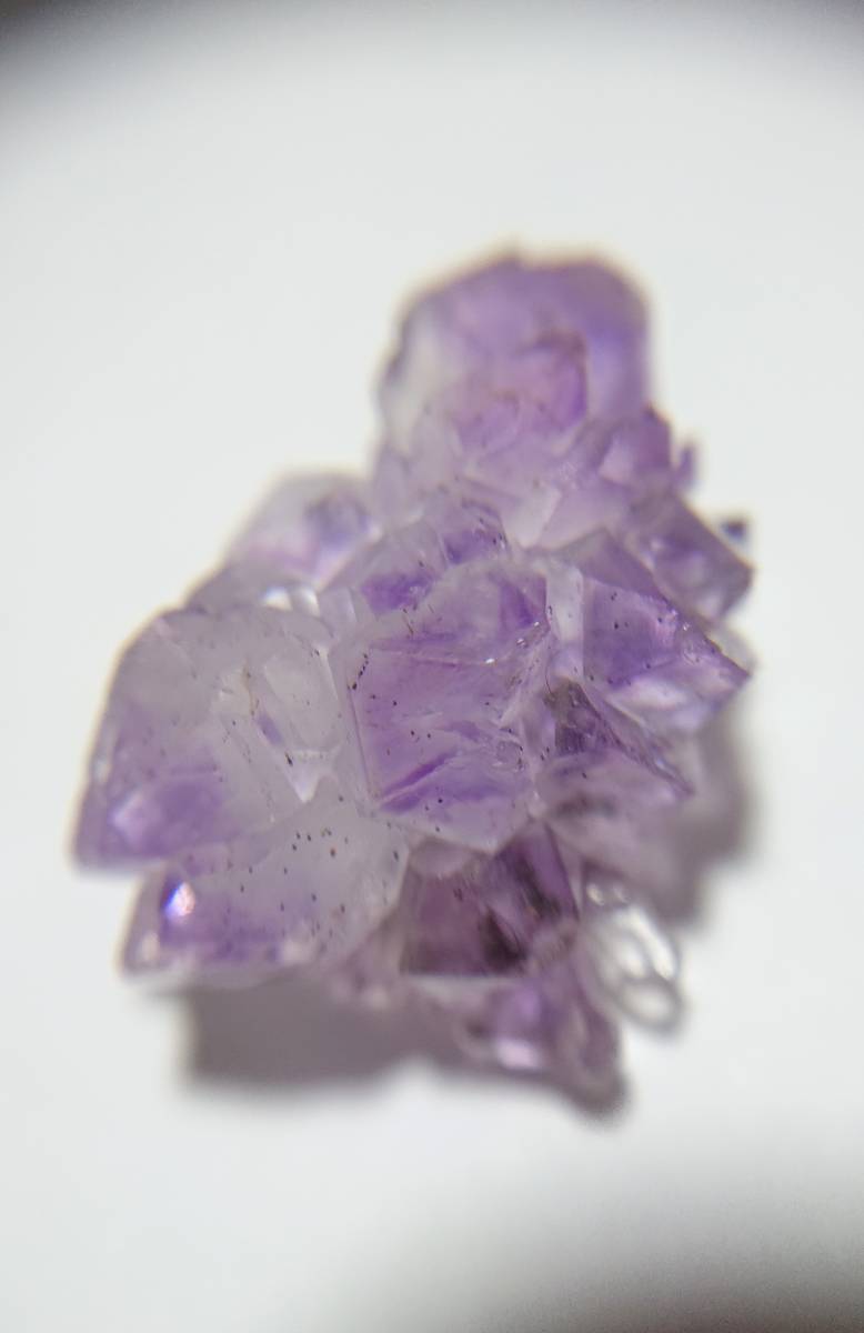 蓮華草の花のようなアメジスト(紫水晶)ミニサイズ クリア 海外鉱物標本_画像10