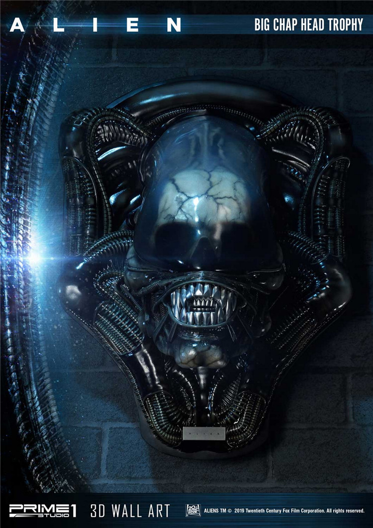 【玩具模型】PRIME 1 STUDIO ALIEN BIG CHAP HEAD TROPHY 3D WALL ART エイリアンウォールアート樹脂模型限定版コレクション高さ58ｃｍ E98