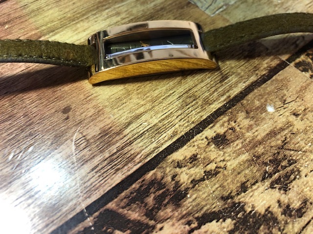 BK048 хорошая вещь степень DKNY Donna Karan New York NY-3115 Gold × moss green угол кейс оригинальный ремень кварц женские наручные часы 