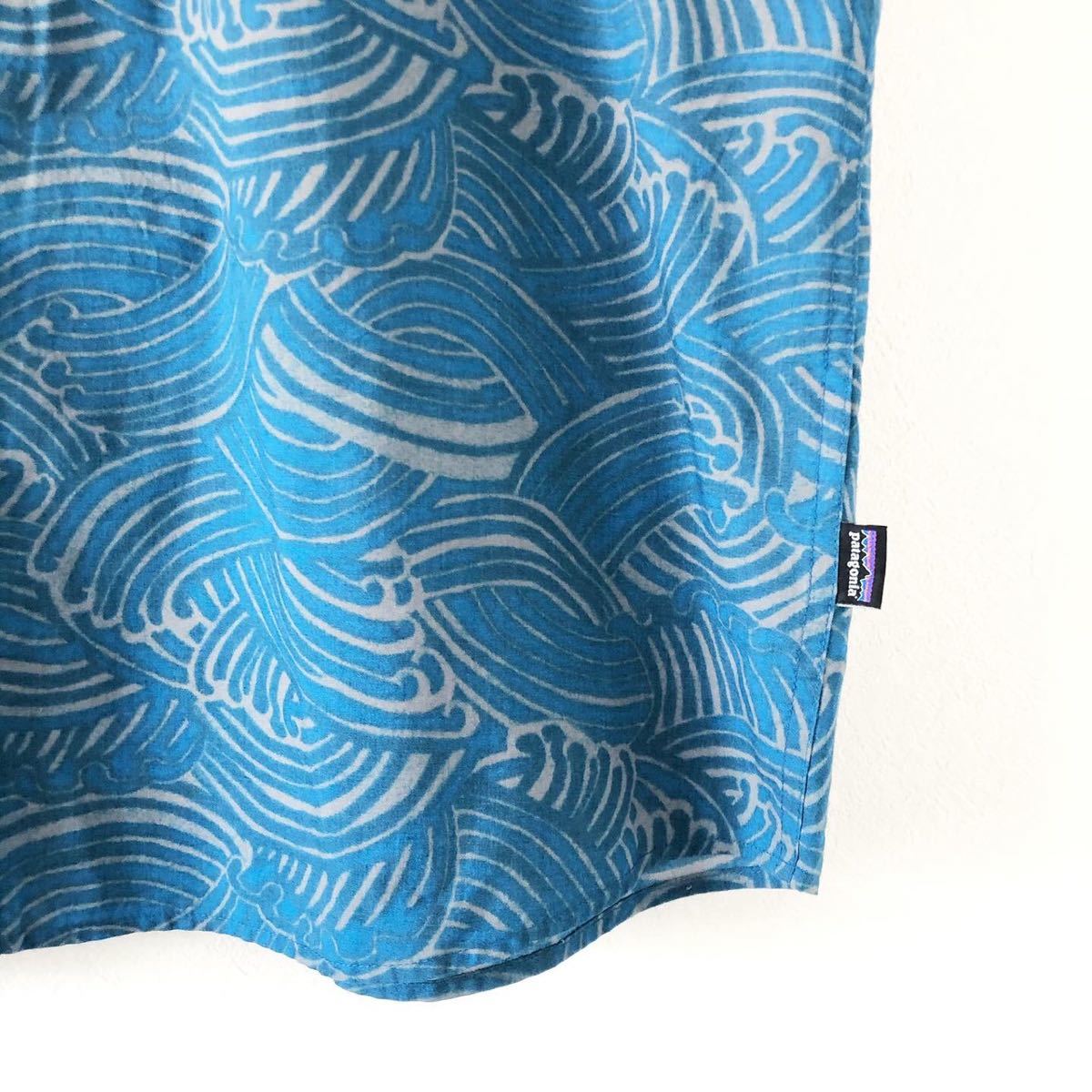 激レア patagonia オーガニック 波柄 総柄 アロハシャツ XXL相当 激レア patagonia オーガニック 波柄 総柄 アロハシャツ XXL相当