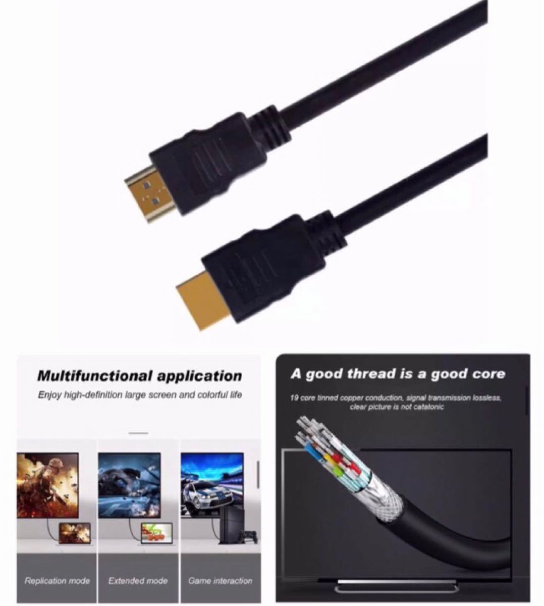 HDMI セレクター 5入力1出力 分配器+HDMIケーブル1.5m×4本