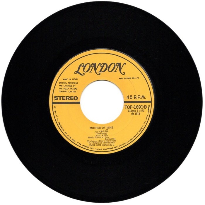 レコード Neil Reid ニール・リード 「ママに捧げる詩 / 歌が書けたら」 17cm 45RPM EP盤 キングレコード TOP-1691_画像7