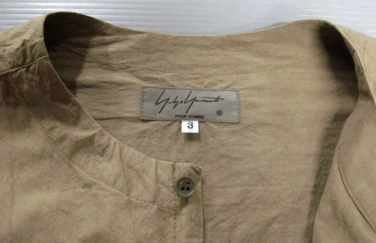  Yohji Yamamoto бассейн Homme : соотношение крыло кнопка весна лето хлопок рубашка с длинным рукавом 3 ( архив Yohji Yamamoto pour HOMME Cotton Spring Summer Shirt 3