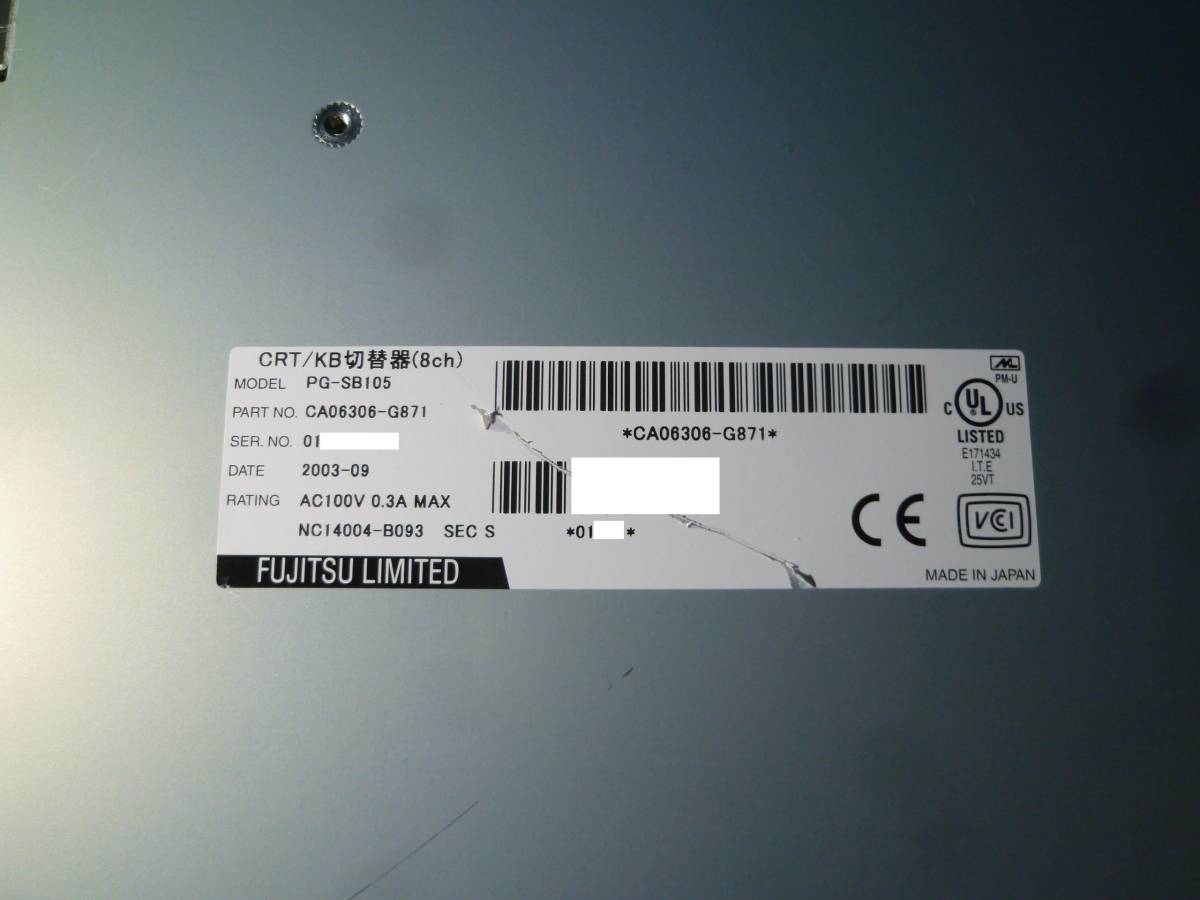 Yahoo!オークション - 【通電確認済】富士通 CRT/KB切替器 8ch Yahoo!オークション - 【通電確認済】富士通 CRT/KB切替器 8ch