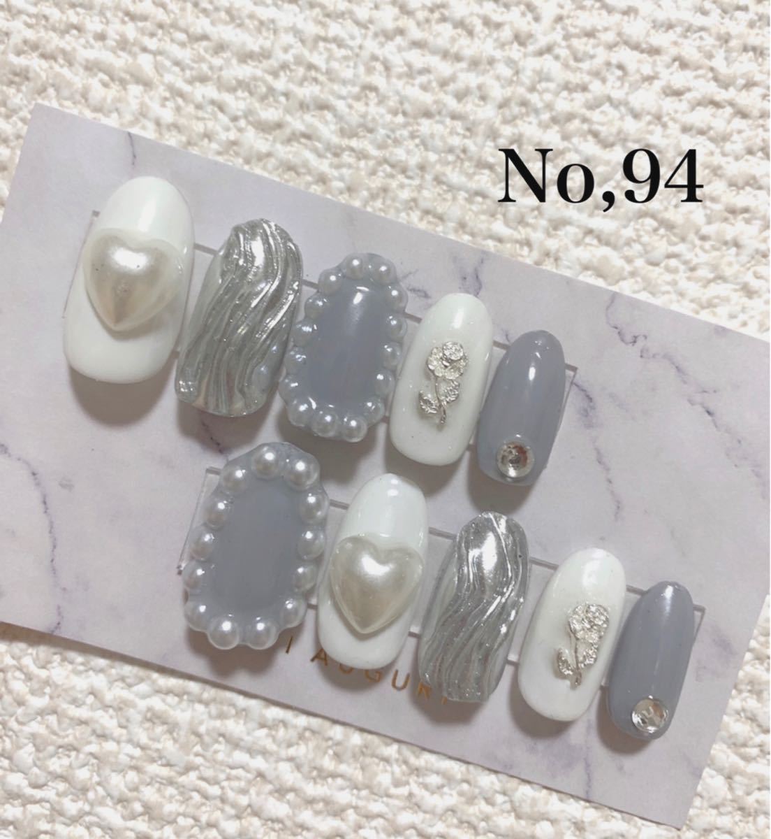 Paypayフリマ ネイルチップ グレー ガーリー 薔薇 量産型 ハート ミラーネイル No 94 Paypayフリマ ネイルチップ グレー ガーリー 薔薇 量産型 ハート ミラーネイル No 94