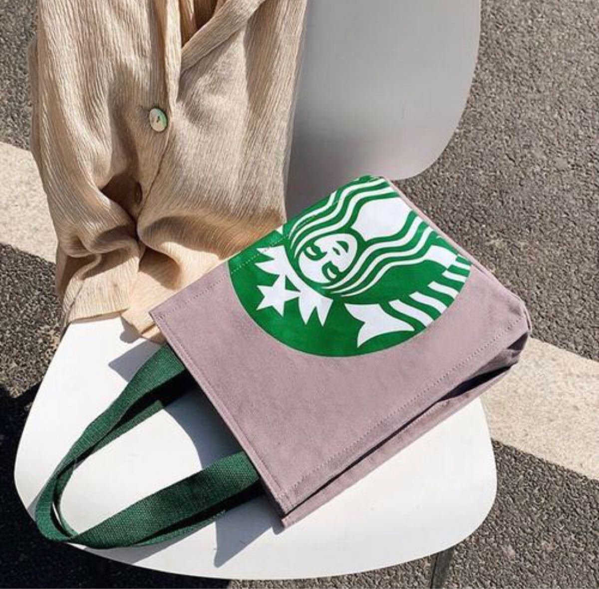 韓国　スタバトートバッグ　Starbucks グレー