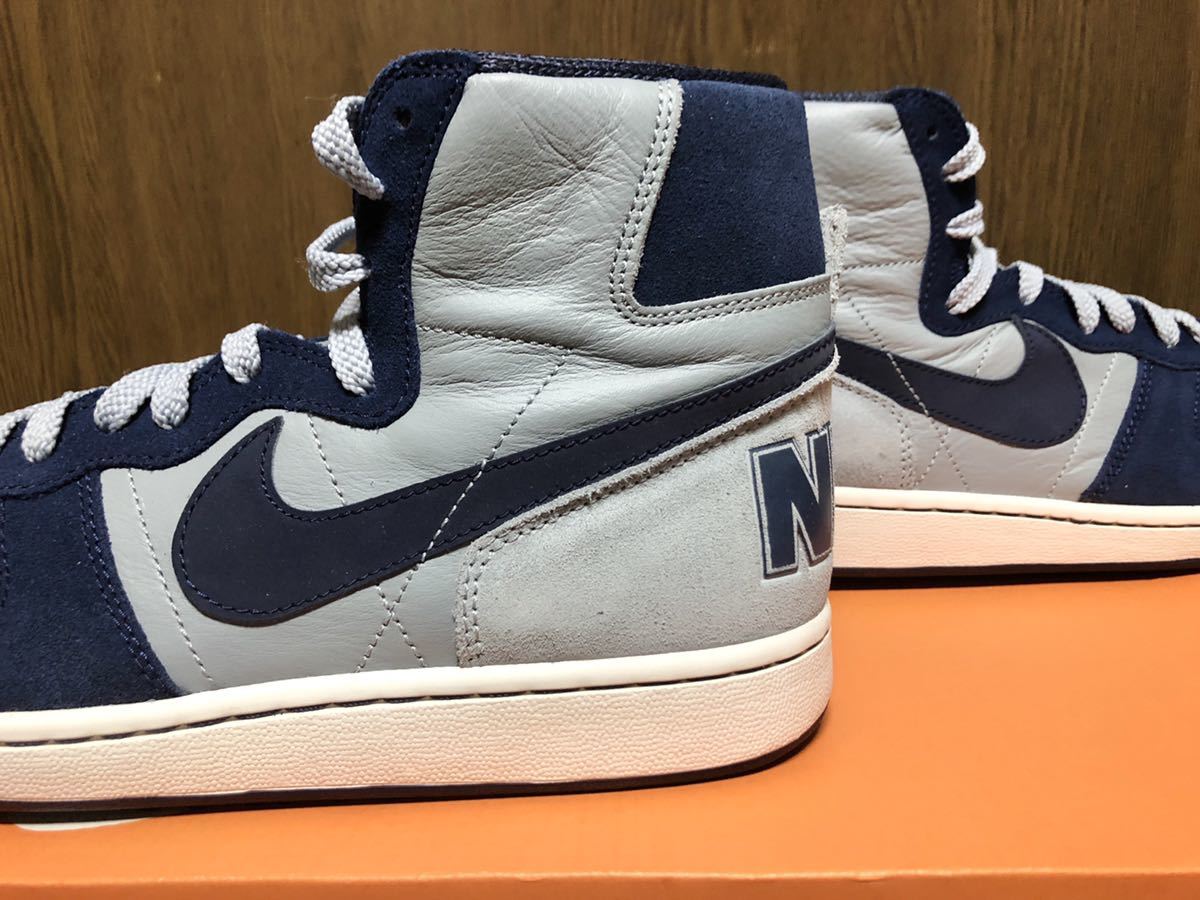 14年製 NIKE TERMINATOR HI VNTG VINTAGE ナイキ ターミネーター ジョージタウン SWOOSH【318677-001】SUEDE LEATHER 天然皮革 紺 US8.5_画像6