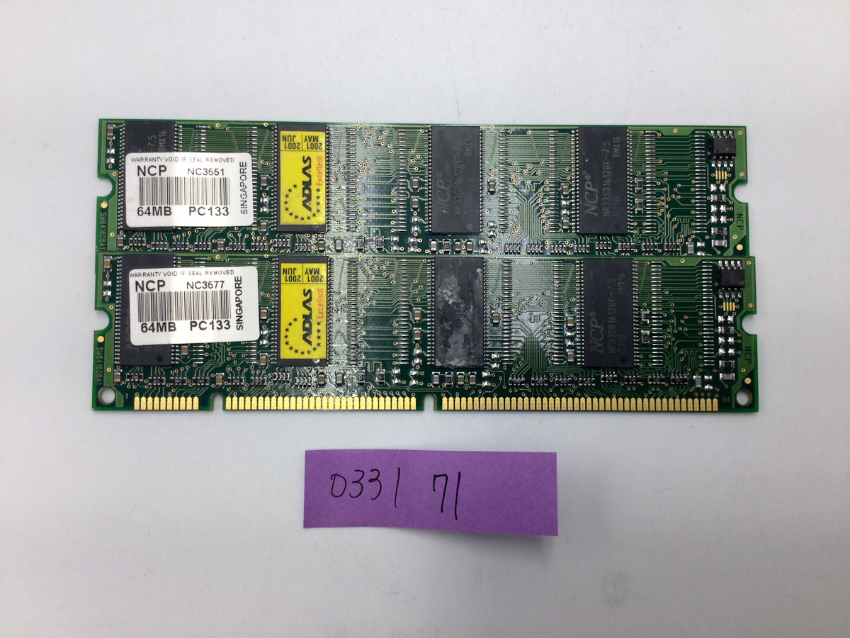 ADLAS 64MB всего 2 шт. комплект память память PC133 SDRAM 71