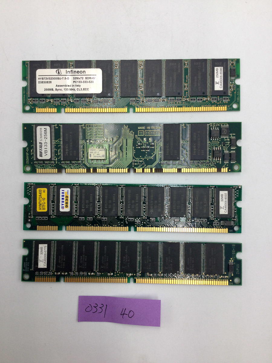 [レア 旧機種用]メーカー混在 256MBx2 32MB x2 合計4枚セット メモリ メモリー SDRAM 40_画像1