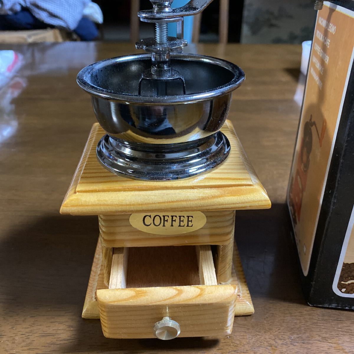 コーヒーミル 手動式 木製 