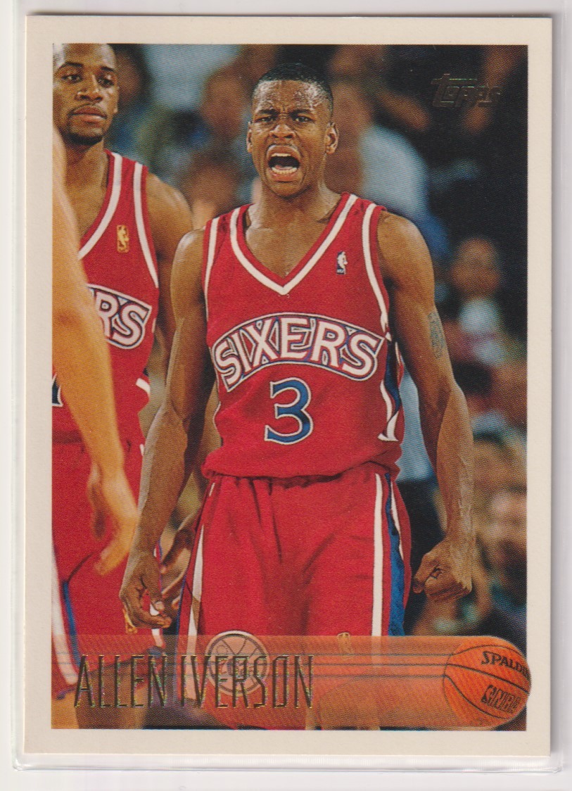 NBA ALLEN IVERSON 1996-97 Topps No. 171 ROOKIE CARD BASKETBALL 76ers アレン・アイバーソン ルーキーカード トップス_画像1