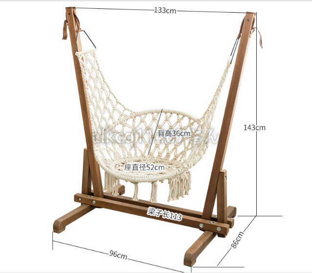 【新品・未使用】自然木製スイングチェア　吊りつる椅子 ダブル 室内 ハンモック 子供ぶらんこCZ-759_画像8
