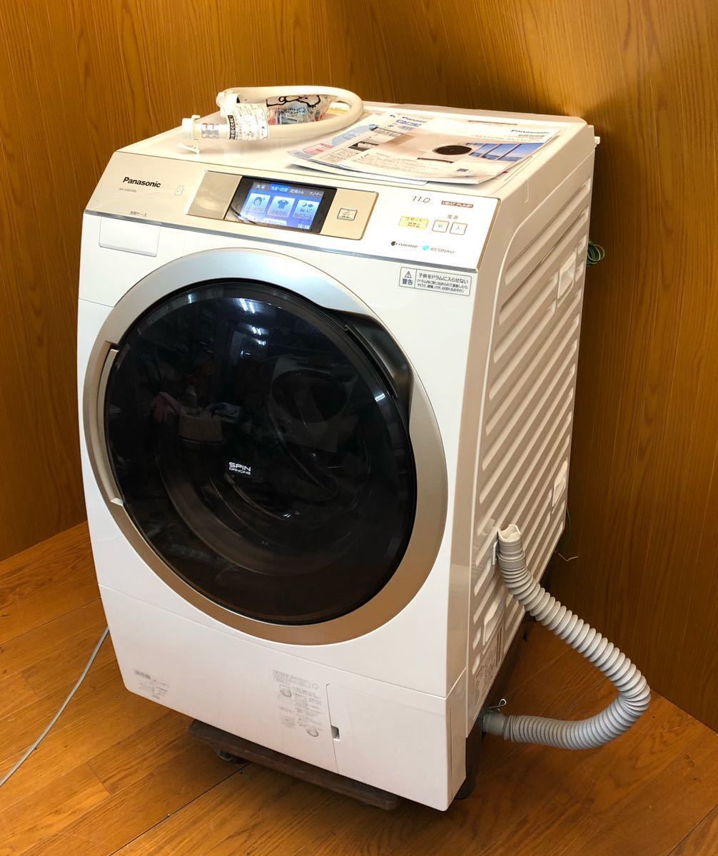 * beautiful goods *Panasonic* Panasonic drum type washing machine laundry 11kg dry 6kg left opening NA-VX9700L 2017 year made manual attaching (D130)AKARI