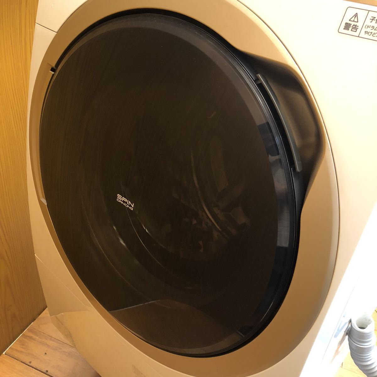 * beautiful goods *Panasonic* Panasonic drum type washing machine laundry 11kg dry 6kg left opening NA-VX9700L 2017 year made manual attaching (D130)AKARI