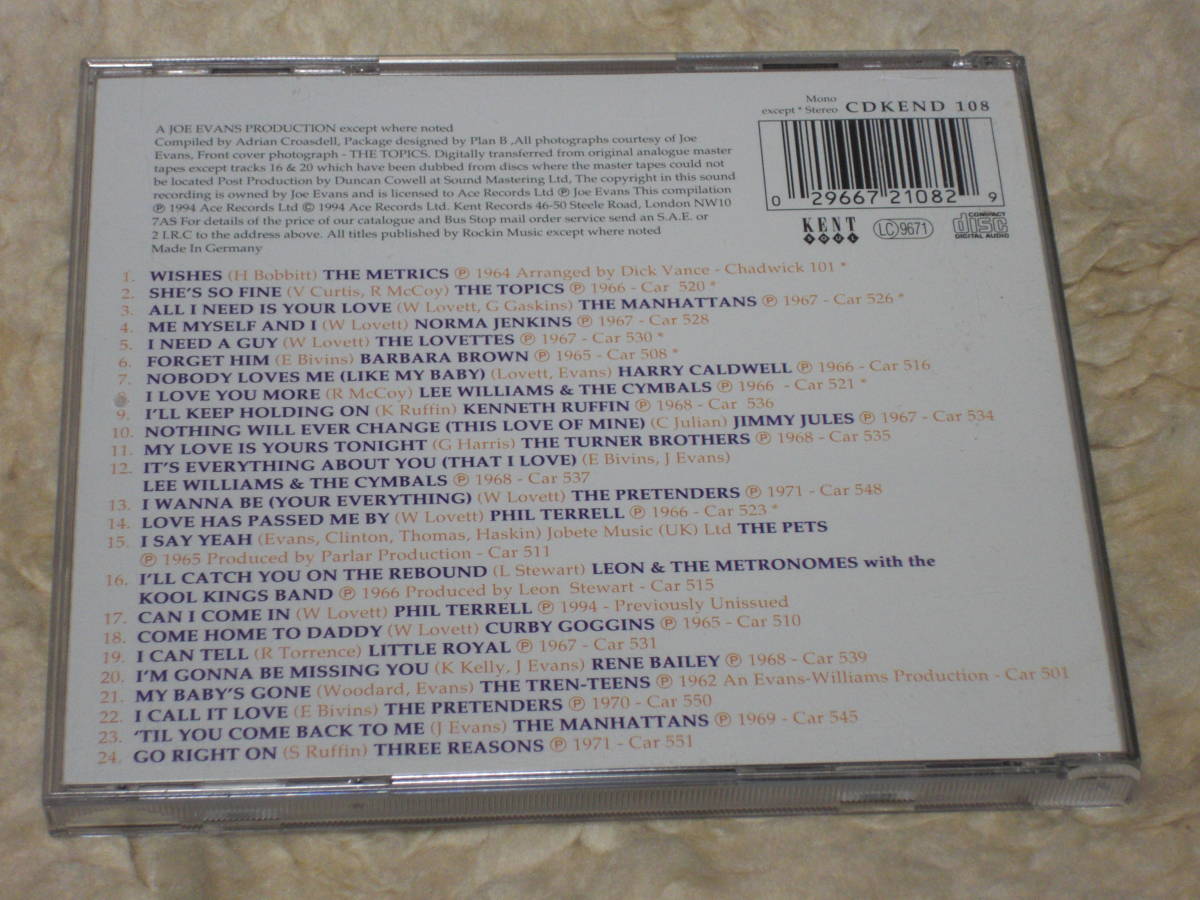 UK盤CD VA. ： Carnival Of Soul - Volume 1 : Wishes　（Kent Soul CDKEND 108）　　A_画像2