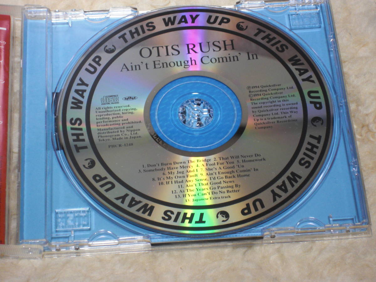 帯付日本盤CD Otis Rush ： Ain't Enough Comin' In （This Way Up PHCR-1248）　A_画像3