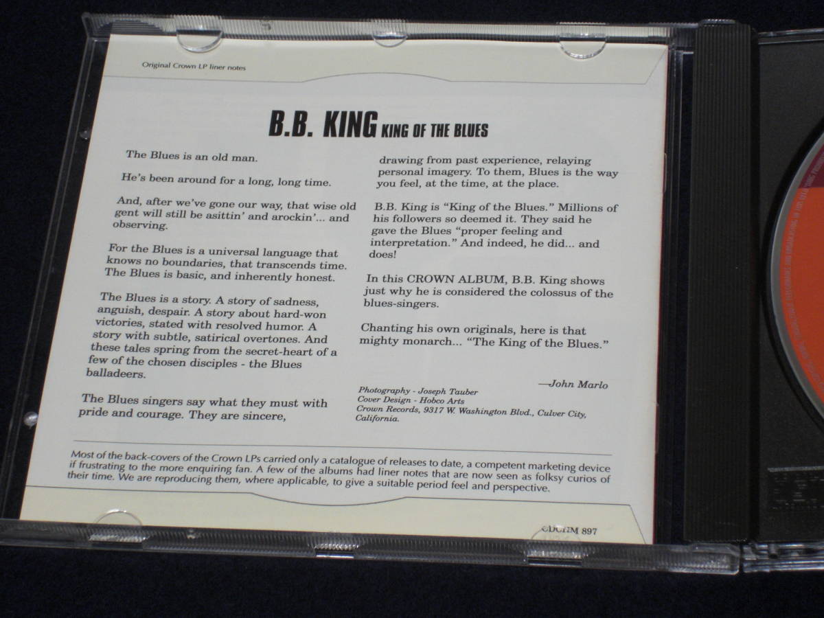UK盤CD B.B. King ： King Of The Blues 　（Ace CDCHM 897） Remastered　　　　　A_画像4