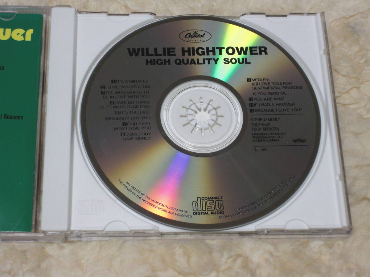 日本盤CD　Willie Hightower ： High Quality Soul 　（Capitol Records TOCP-6601）　　　B_画像3