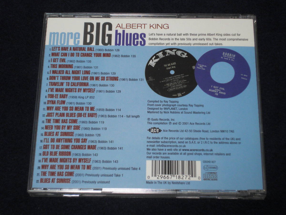 UK record CD Albert King :More Big Blues (Ace CDCHD 827)C