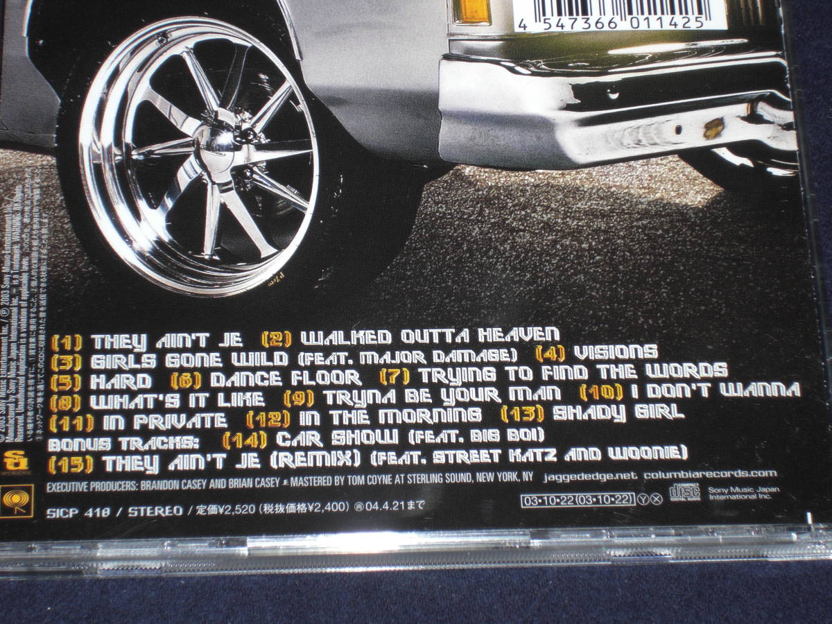帯付日本盤CD　Jagged Edge ： Hard 　　（Sony Records Int'l SICP 418）D_画像5
