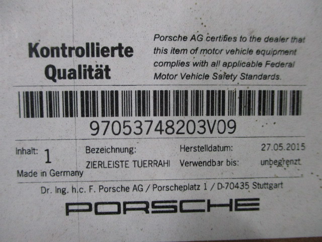  Porsche Panamera 970M48A передний молдинг правой двери 970 537 482 03V09