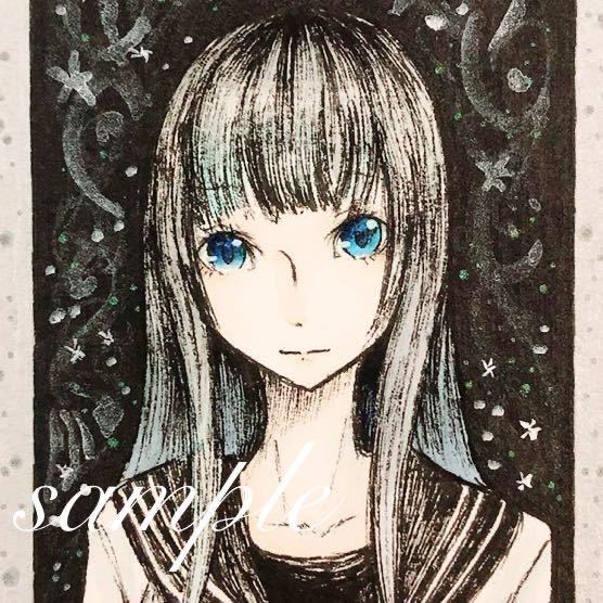 手描きイラスト オリジナル 創作 学生 セーラー服 少女 女の子 記憶 艶樹 絵画 水彩画 直筆原画 ラメ入り Yahoo Japan Auction Bidding Amp Shopping Support Deputy Service Japamart