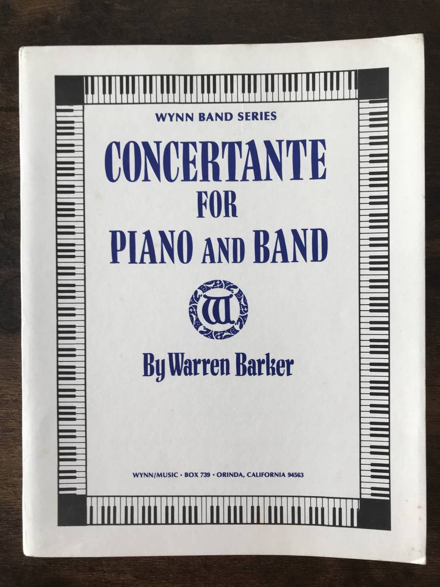 送料無料/吹奏楽楽譜/ウォーレン・バーカー：ピアノとバンドのためのコンチェルタンテ/試聴可