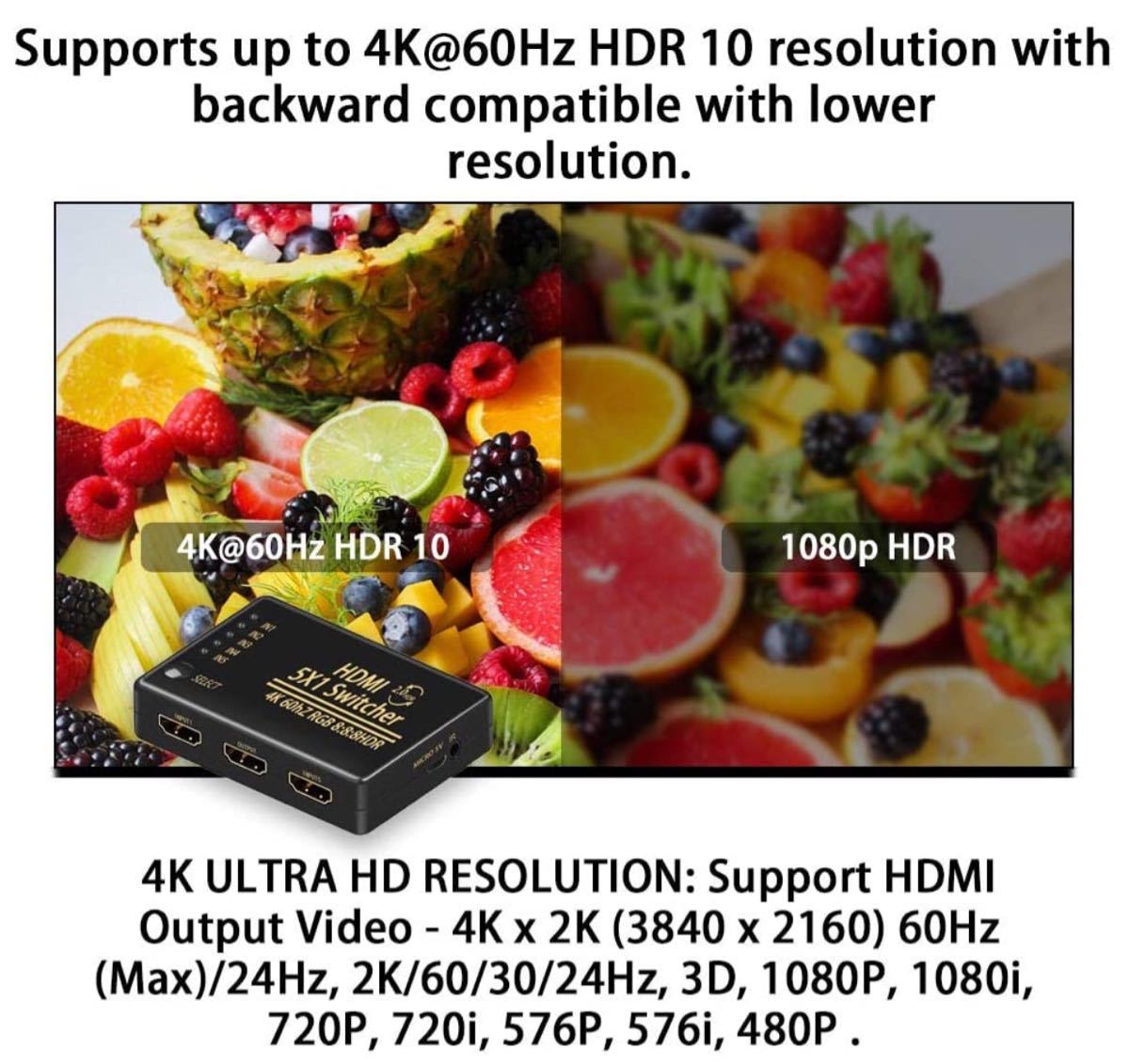 HDMI切替器 HDMI分配器 HDMI セレクター 5入力1出力