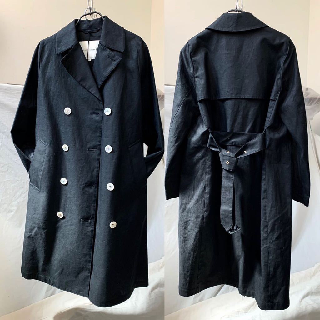 新品 英国製 MACKINTOSH マッキントッシュ ロロピアーナ ストームシステム リネン トレンチコート レディース 32 黒 春夏 スプリングコート 新品 英国製 MACKINTOSH マッキントッシュ ロロピアーナ ストームシステム リネン トレンチコート レディース 32 黒 春夏 スプリングコート