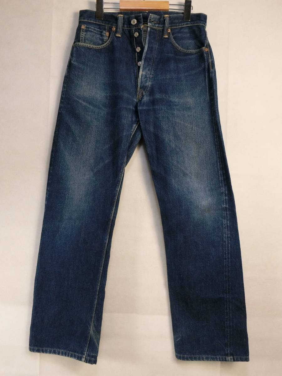 希少 レア!! 初期 WAREHOUSE ウエアハウス 牛パッチ アーキュエイトステッチ デニム ジーンズ /D77 2