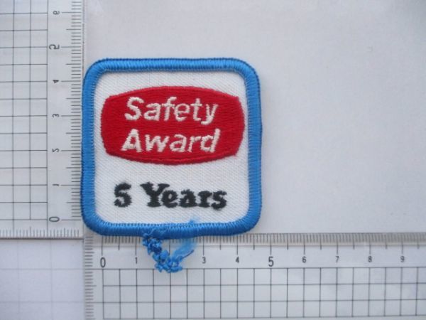 ビンテージ SAFETY AWARD 5YEARS 無事故賞 5年 免許 マーク 外車 ロゴ ワッペン/ 刺繍 エンブレム 自動車 バイク カー用品 整備 作業着 43_画像7