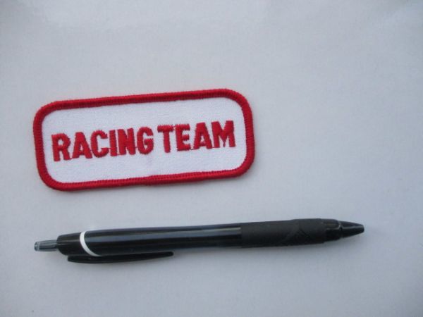 レーシング チーム RACING TEAM 長方形 赤 ロゴ ワッペン/ 刺繍 F1 自動車 カー用品 整備士 作業着 ビンテージ 48_画像5