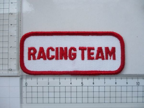 レーシング チーム RACING TEAM 長方形 赤 ロゴ ワッペン/ 刺繍 F1 自動車 カー用品 整備士 作業着 ビンテージ 48_画像6