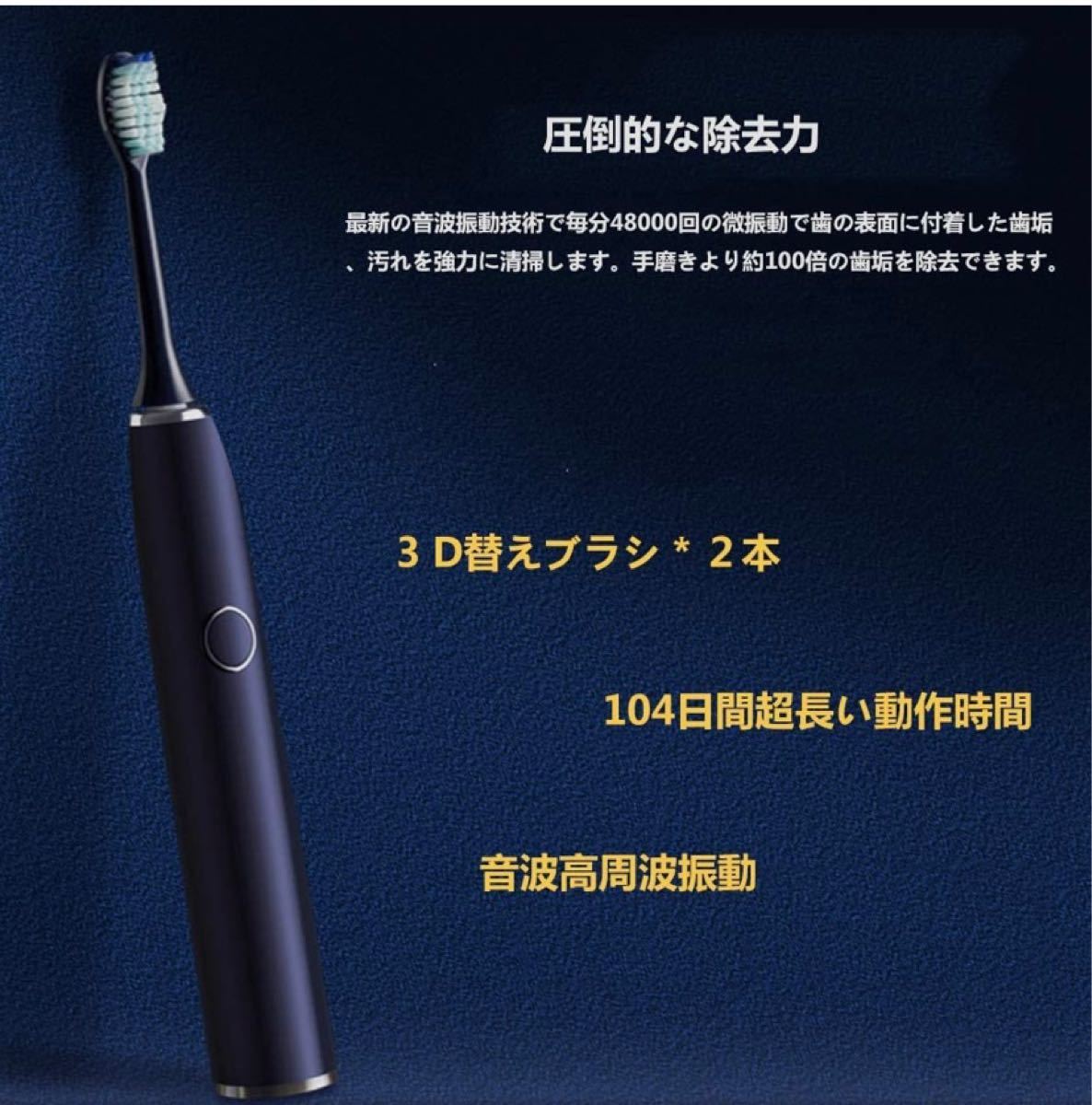 【新品・送料無料】電動歯ブラシ 超音波震度 歯石除去 充電式 振動