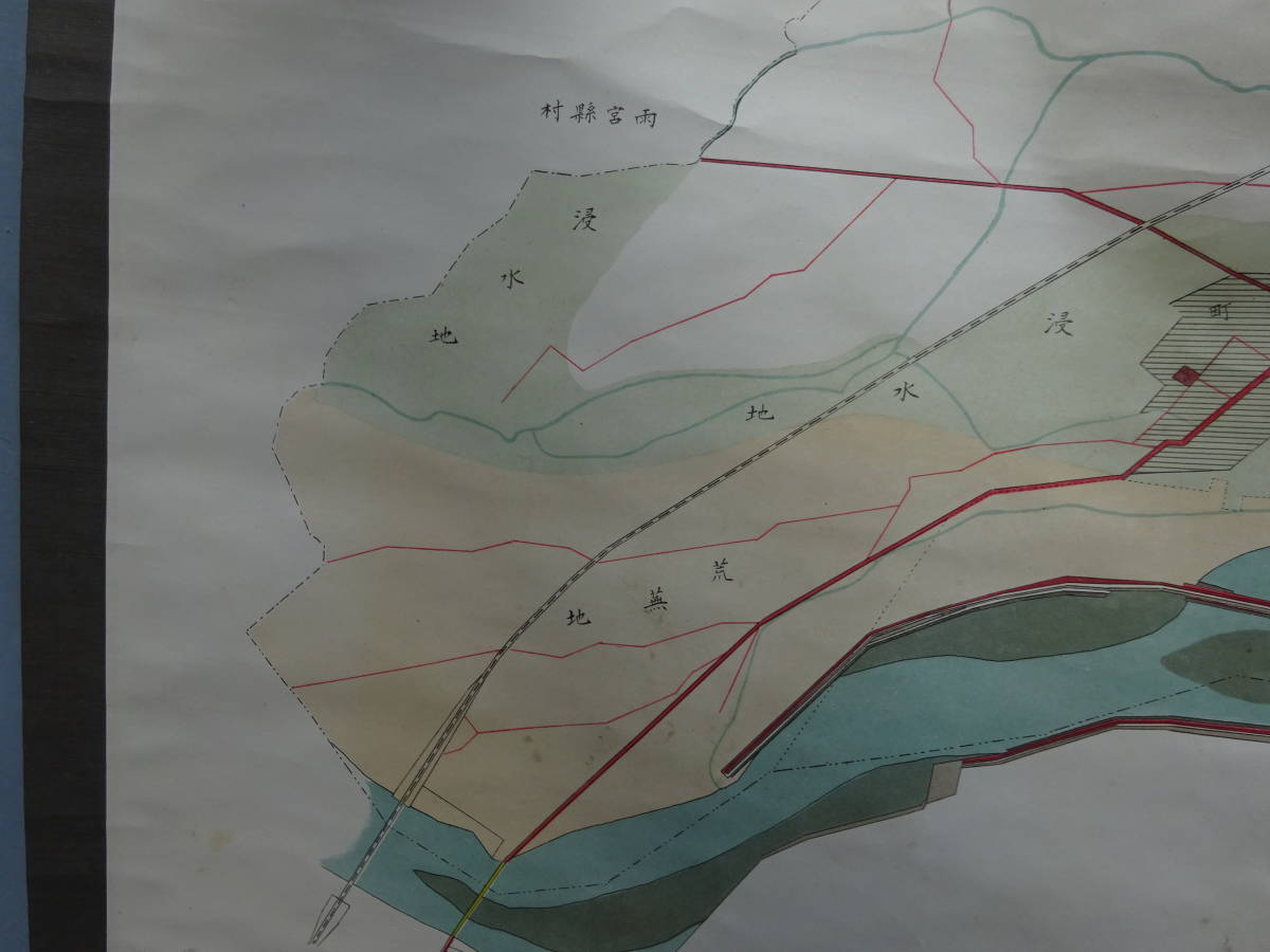 （７）珍品貴重　明治４３年８月１１日 千曲川洪水被害復築工事地図　信州信濃国長野県　検；地震災害台風大雨水害防災河川堤防修復造成_画像7