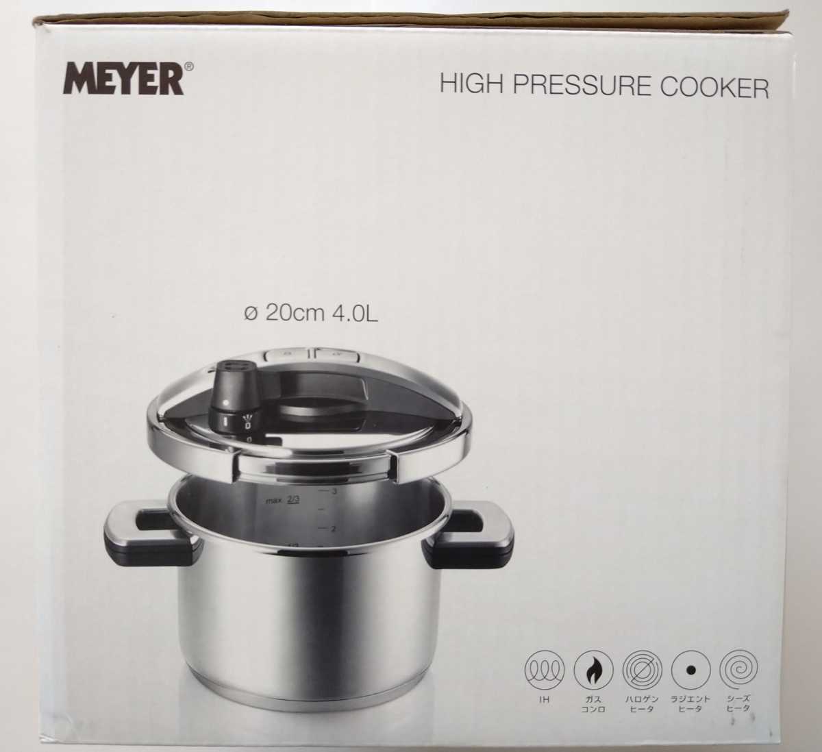  free shipping *ma year pressure cooker high pressure cooker 4L MEYER super height pressure cooker IH correspondence one touch opening and closing two-handled pot type stainless steel 4.0L YR-PC4.0