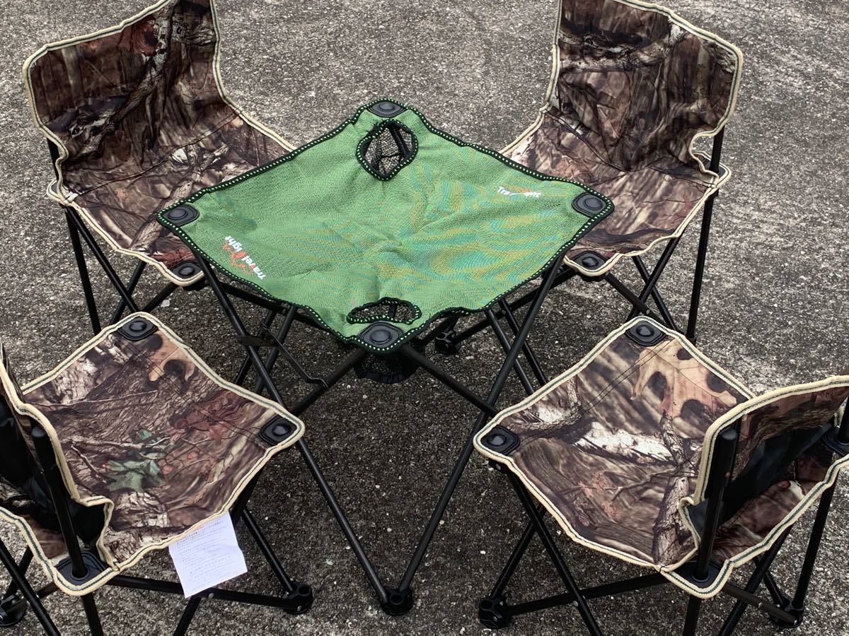 アウトドア テーブル イス 5点セット 折りたたみ 軽量 コンパクトキャンプ 収納バッグ付 