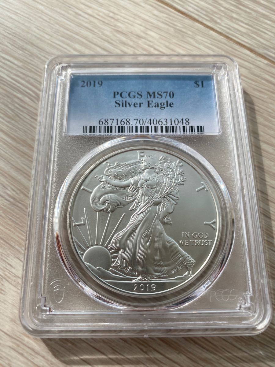 イーグル銀貨1枚(1オンス 2019年)PCGS鑑定(MS70)—(¥9,980) sindufla