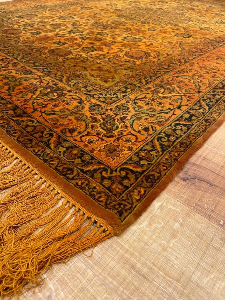イラン直輸入 ペルシャ絨毯 ナイン産 オールド1980年代 泥染希少作品 152cm×250cm_画像4