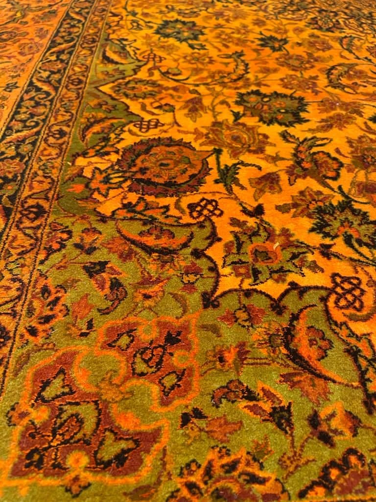 イラン直輸入 ペルシャ絨毯 ナイン産 オールド1980年代 泥染希少作品 152cm×250cm_画像5
