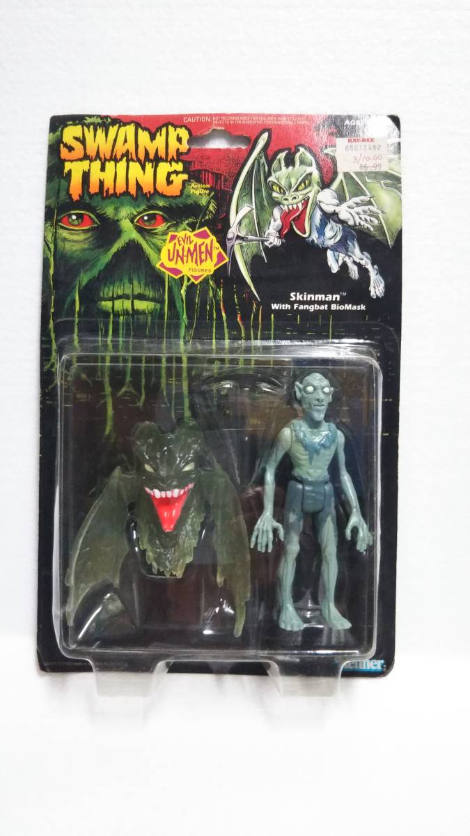 怪人スワンプシング★Skinman Action Figure with Fangbat Biomask 1990 Swamp Thing Evil Unmen Series★未開封Kennerケナー社/スキンマン_画像1