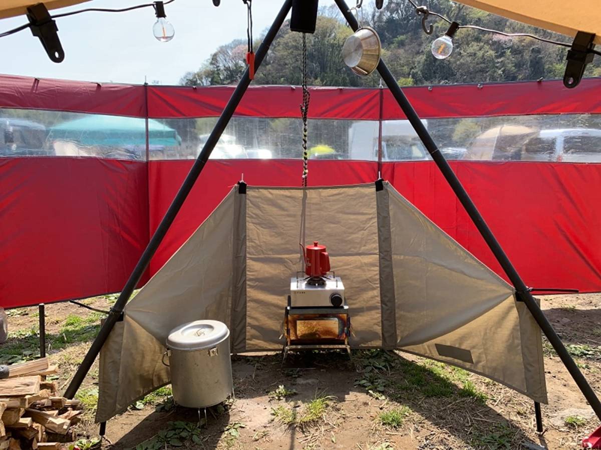 【風よけ プライベート確保】 ウィンドスクリーン 風防 陣幕 焚き火幕 キャンプ 目隠し タープ BBQ ツーリング テント アウトドア