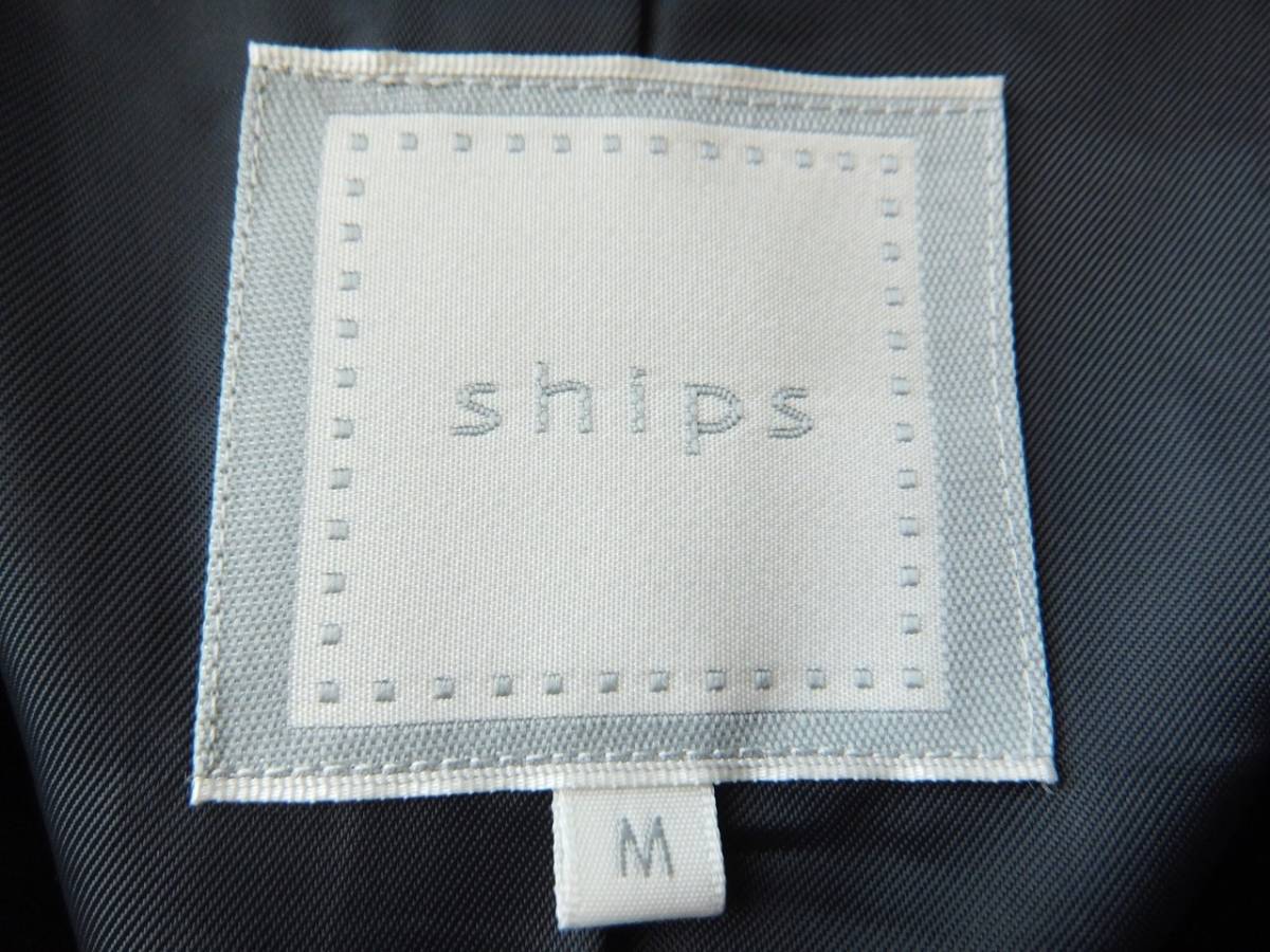 シップス レディース ロングコート ステンカラーコート ベルト付き　　SHIPS セレクト系 ブラック 黒 Mサイズ 玉635_画像3