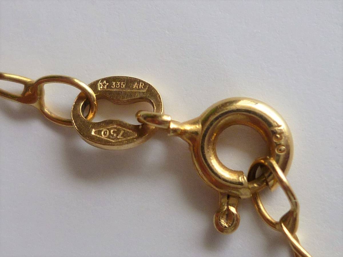 750(1８k ) ヘッド真珠8Φデザインネックレス ネックレス長4０cm 総重量3.4g_75０の刻印有り