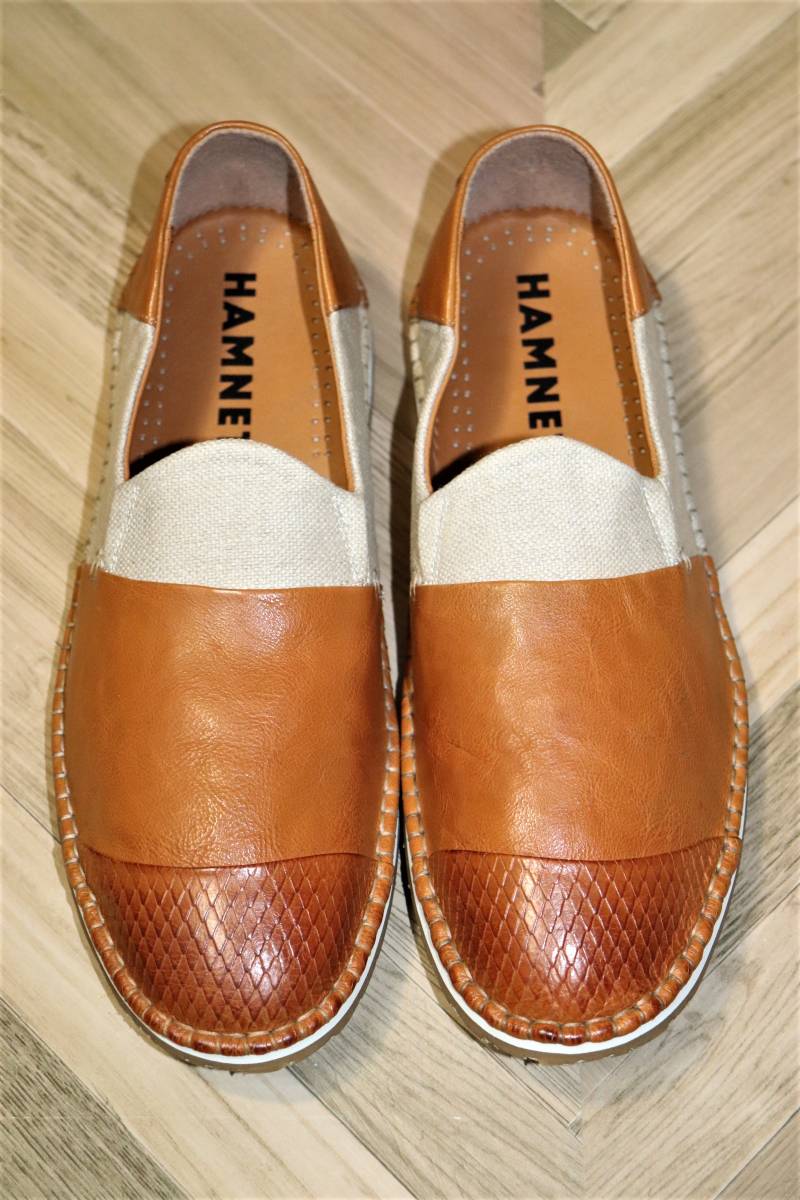  специальная цена быстрое решение [ новый товар ] HAMNETT( Katharine Hamnett ) * кожа туфли без застежки 27cm * 37011 эспадрильи 