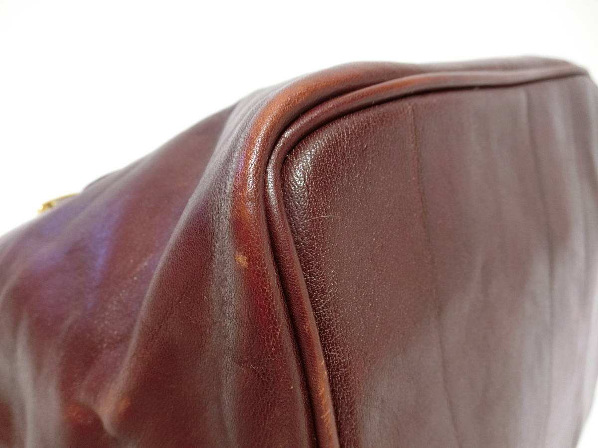 HIROFU Hirofu leather tote bag red tea color 