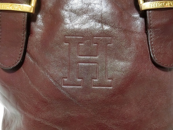 HIROFU Hirofu leather tote bag red tea color 